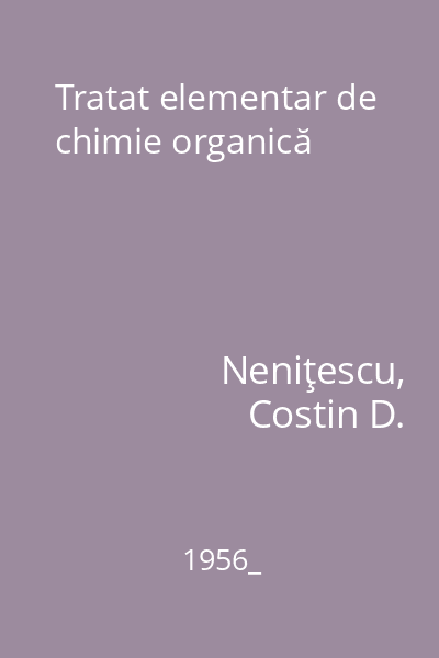 Tratat elementar de chimie organică