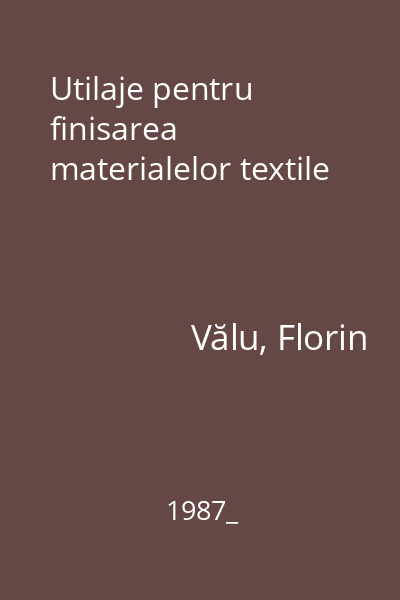 Utilaje pentru finisarea materialelor textile