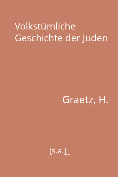 Volkstümliche Geschichte der Juden