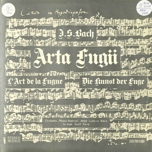Arta Fugii : versiune orchestrată de Ludovic Bacs Vol. I