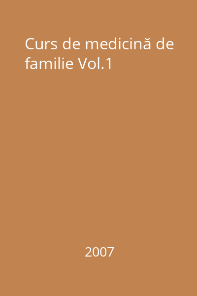 Curs de medicină de familie Vol.1