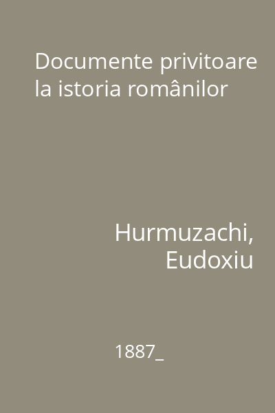 Documente privitoare la istoria românilor