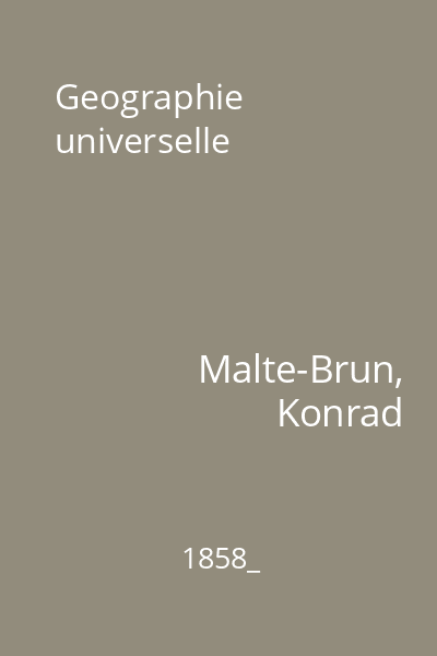 Geographie universelle