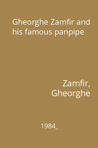 Gheorghe Zamfir and his famous panpipe