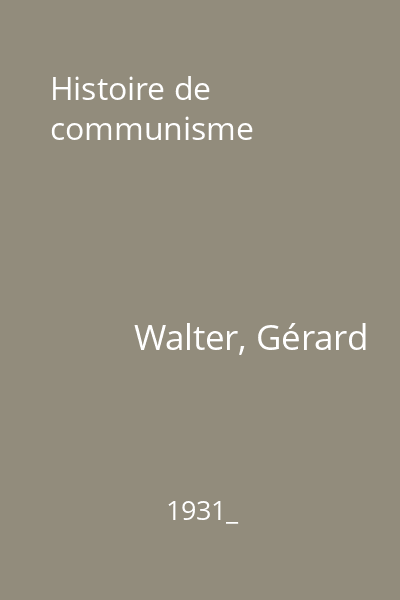 Histoire de communisme