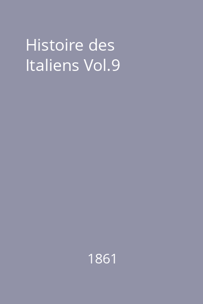 Histoire des Italiens Vol.9