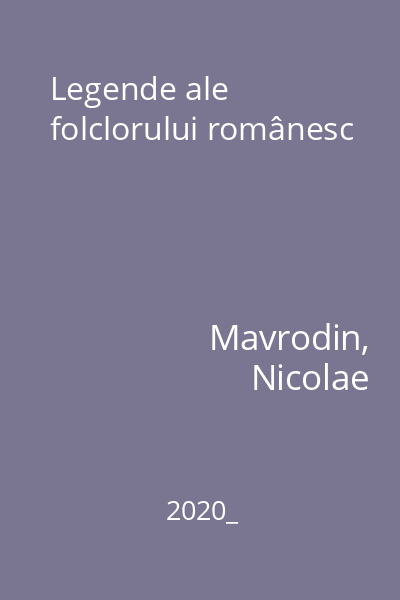 Legende ale folclorului românesc