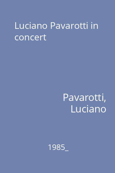 Luciano Pavarotti in concert