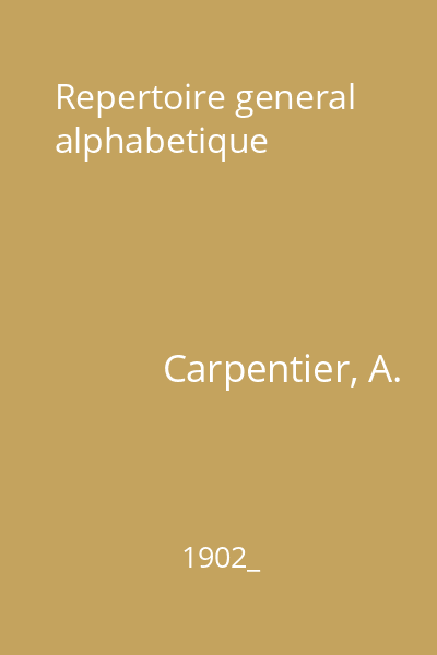 Repertoire general alphabetique