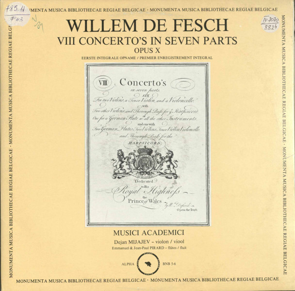 VIII Concerto's in Seven Parts : Opus X Vol. I