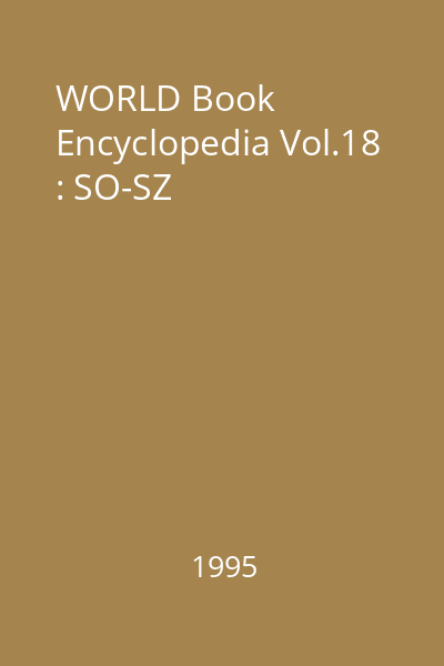 WORLD Book Encyclopedia Vol.18 : SO-SZ