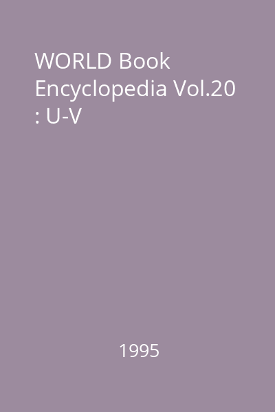 WORLD Book Encyclopedia Vol.20 : U-V