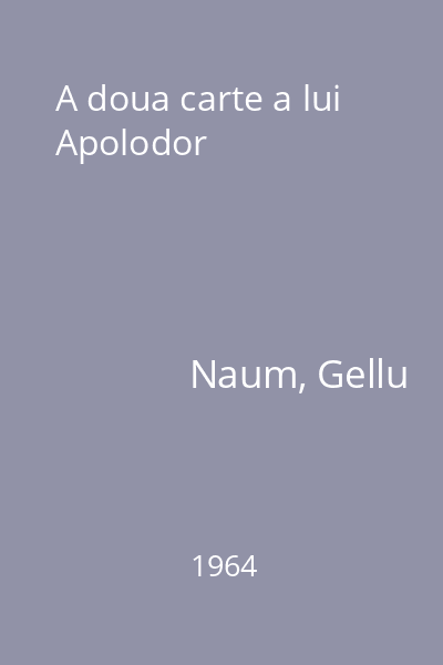 A doua carte a lui Apolodor