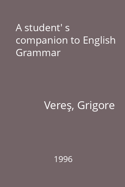 A student' s companion to English Grammar
