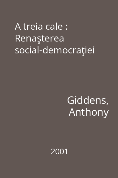 A treia cale : Renaşterea social-democraţiei