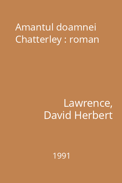 Amantul doamnei Chatterley : roman