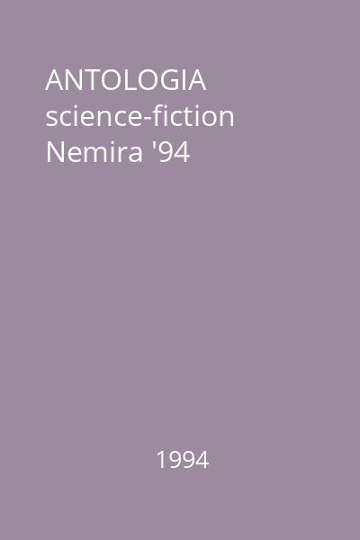 ANTOLOGIA science-fiction Nemira '94