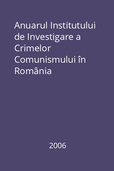 Anuarul Institutului de Investigare a Crimelor Comunismului în România