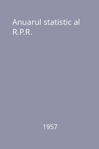 Anuarul statistic al R.P.R.