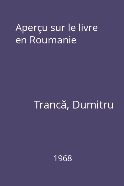 Aperçu sur le livre en Roumanie