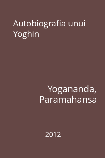 Autobiografia unui Yoghin