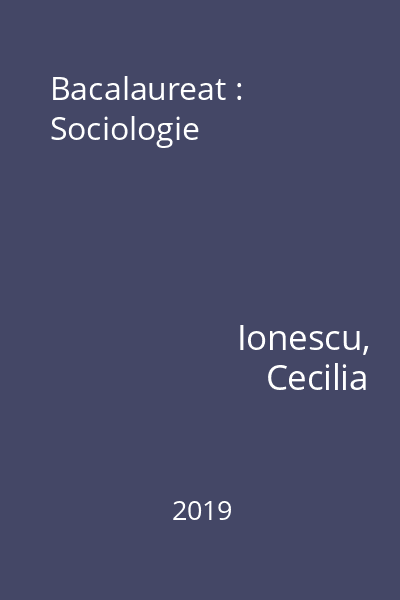 Bacalaureat : Sociologie