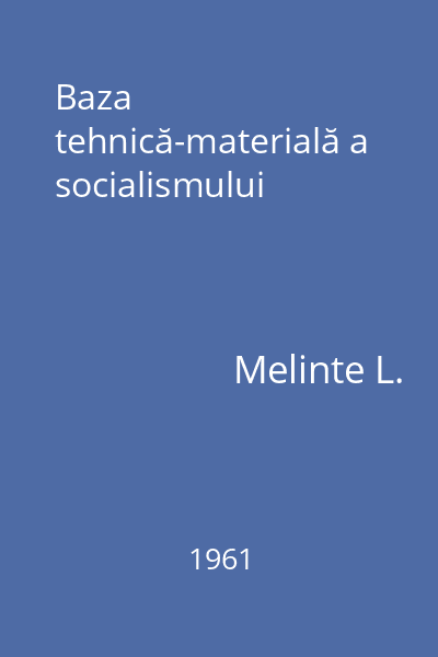 Baza tehnică-materială a socialismului