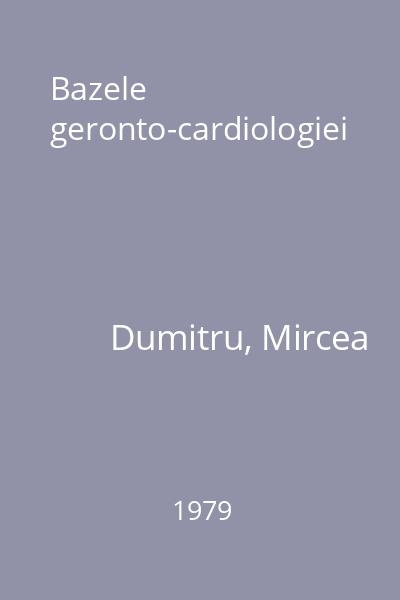 Bazele geronto-cardiologiei