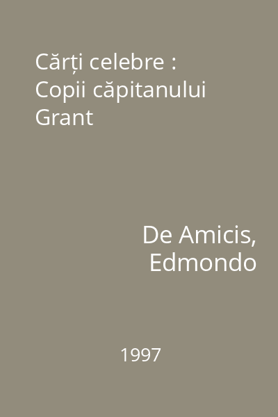 Cărți celebre : Copii căpitanului Grant