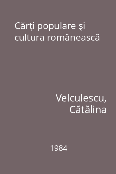 Cărţi populare şi cultura românească
