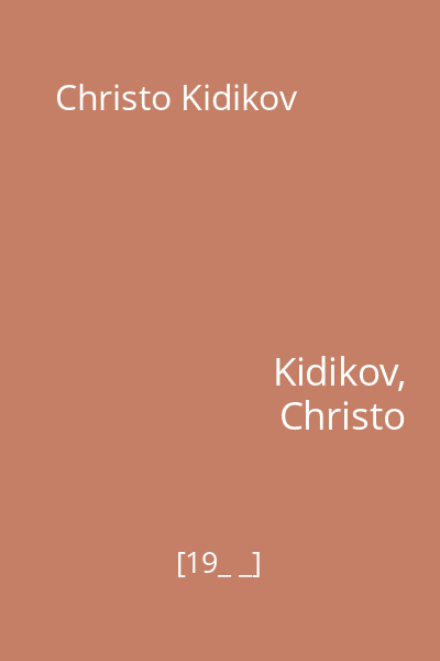 Christo Kidikov