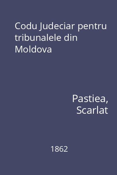 Codu Judeciar pentru tribunalele din Moldova
