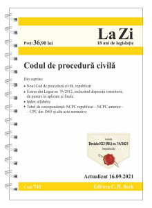 CODUL de procedură civilă : actualizat septembrie 2021