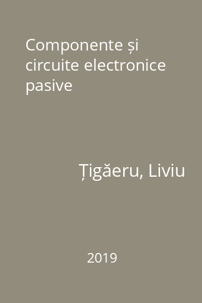 Componente și circuite electronice pasive