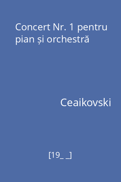 Concert Nr. 1 pentru pian și orchestră