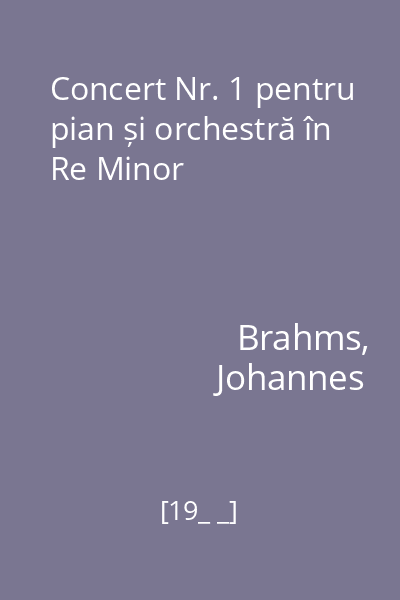 Concert Nr. 1 pentru pian și orchestră în Re Minor