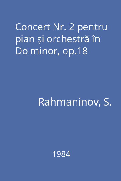 Concert Nr. 2 pentru pian și orchestră în Do minor, op.18