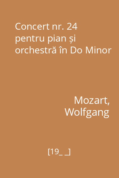Concert nr. 24 pentru pian și orchestră în Do Minor