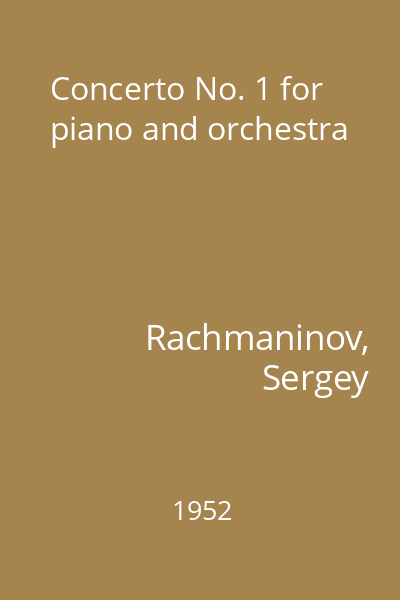Concerto No. 1 for piano and orchestra