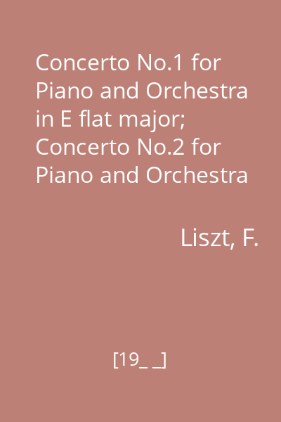 Concerto No.1 for Piano and Orchestra in E flat major; Concerto No.2 for Piano and Orchestra in G minor, op.22