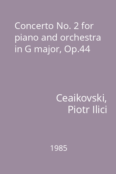 Concerto No. 2 for piano and orchestra in G major, Op.44