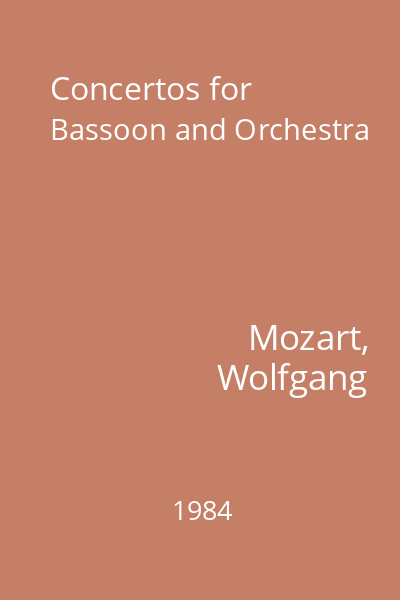 Concertos for Bassoon and Orchestra
