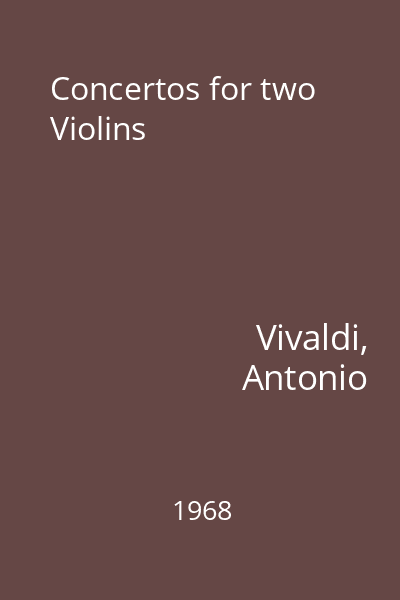 Concertos for two Violins