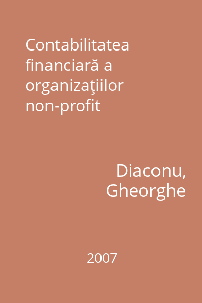 Contabilitatea financiară a organizaţiilor non-profit