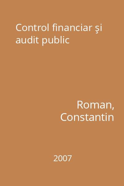 Control financiar şi audit public