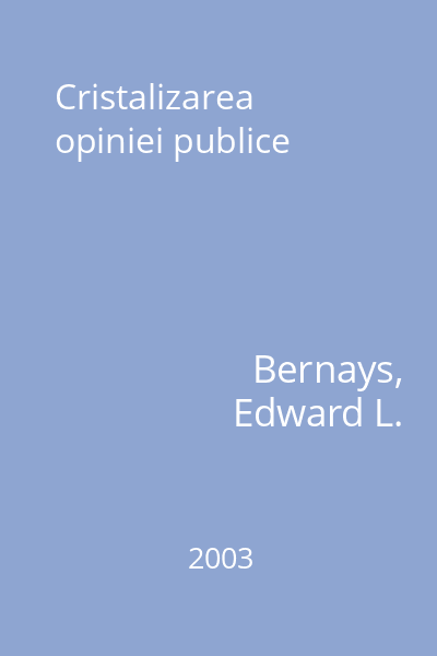 Cristalizarea opiniei publice