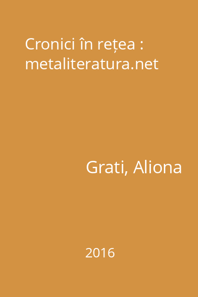 Cronici în rețea : metaliteratura.net