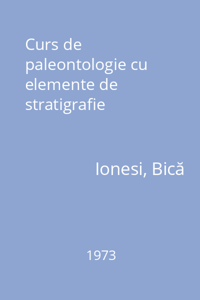 Curs de paleontologie cu elemente de stratigrafie