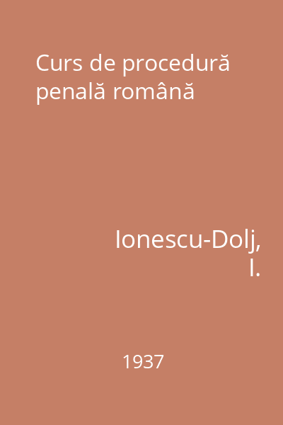 Curs de procedură penală română