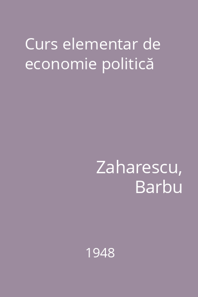 Curs elementar de economie politică